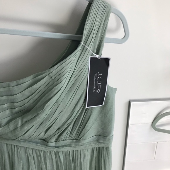 Brand new J Crew shoulder dress sage green - Picture 2 of 8